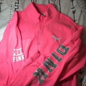 Pink quarter zip sweater